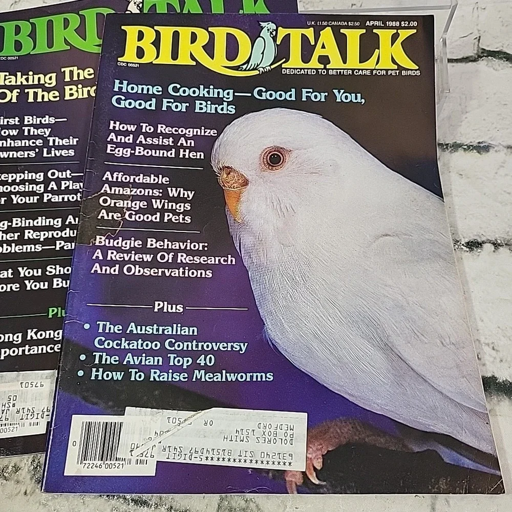 Vintage 80s Bird Talk Magazines Lot‎ Of 7 Pet Care Periodicals 1988-89